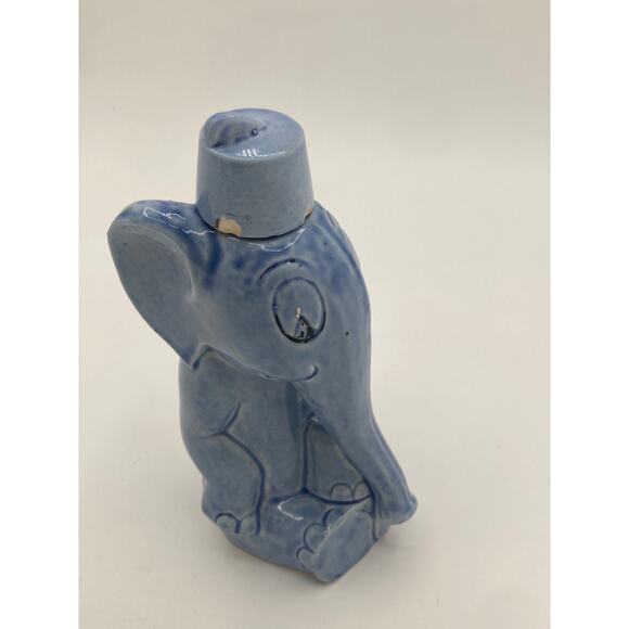 Vintage German Elephant Decanter Blue Ceramic with Stopper - Picture 6 of 7